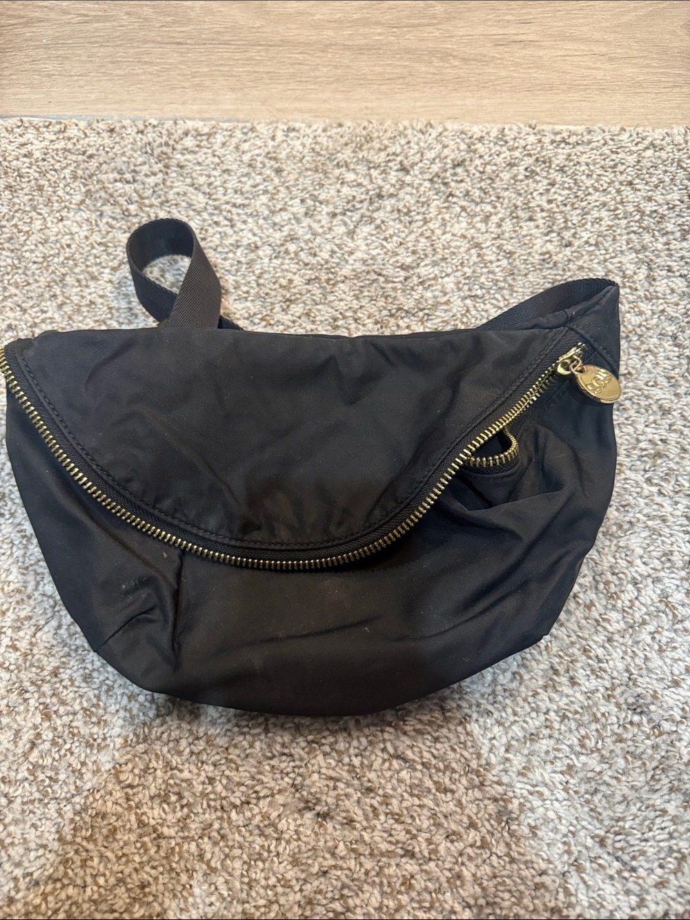 Stoney Clover Lane Black Crossbody Bag with Gold Hardware